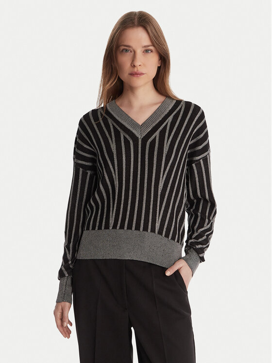 DKNY Sweter P5MSDZ52 Szary Regular Fit