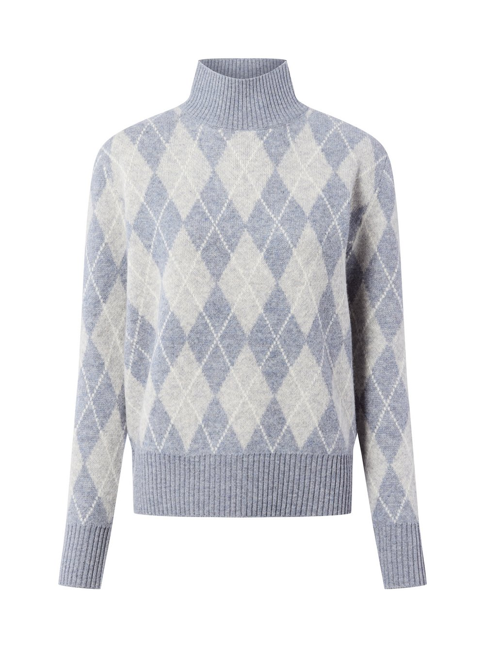 Marie Lund Damski sweter z wełny merynosów Kobiety Wełna merino szary, M/L