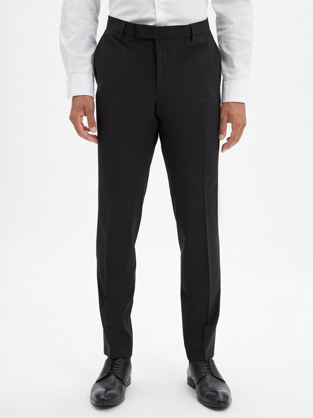 BOSS Męskie spodnie z wełny dziewiczej Baukasten - H-Gio-MM-C-NF Mężczyźni Slim Fit czarny, 46