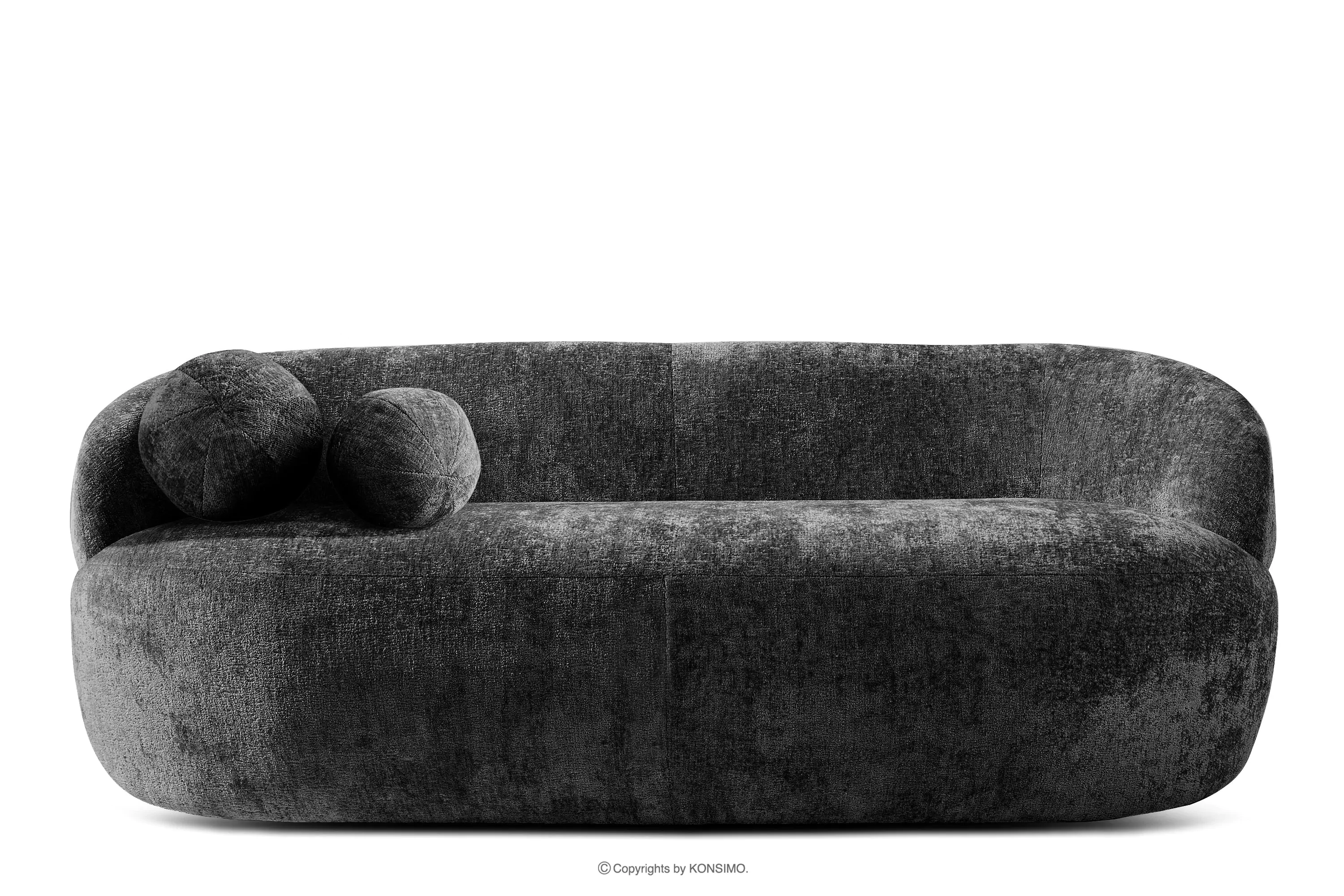Nowoczesna sofa w tkaninie szenil antracytowy NELUM