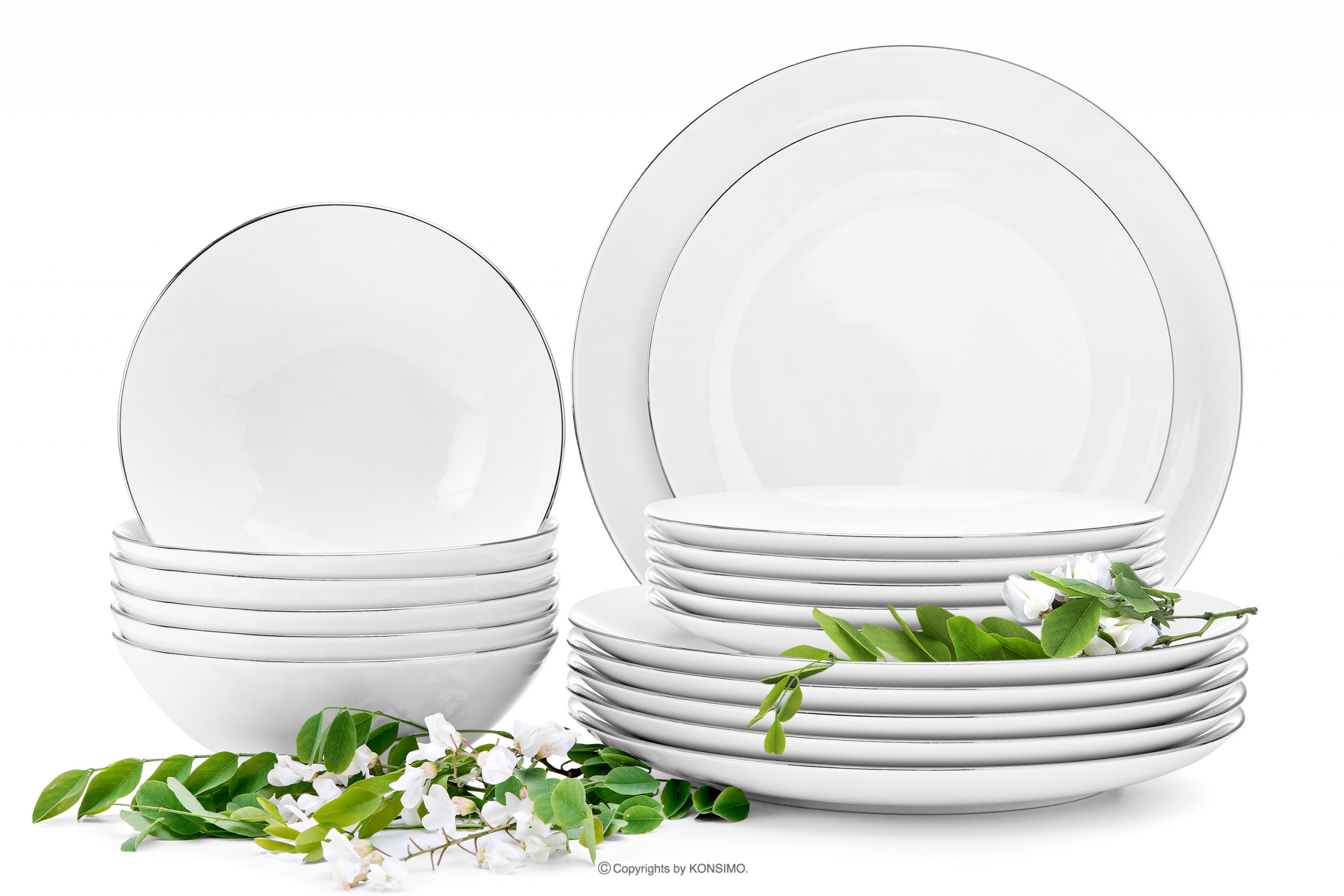 Zestaw obiadowy dla 6 osób porcelana Platynowa Linia (18el.) BOSS PLATYNOWA LINIA