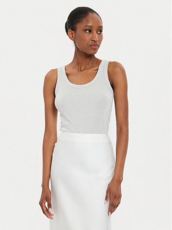 ViCOLO Top UB0009 Srebrny Regular Fit