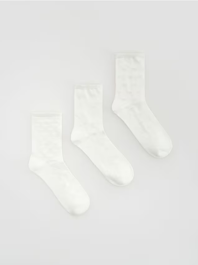 Reserved - Skarpetki z motywem serca 3 pack - złamana biel