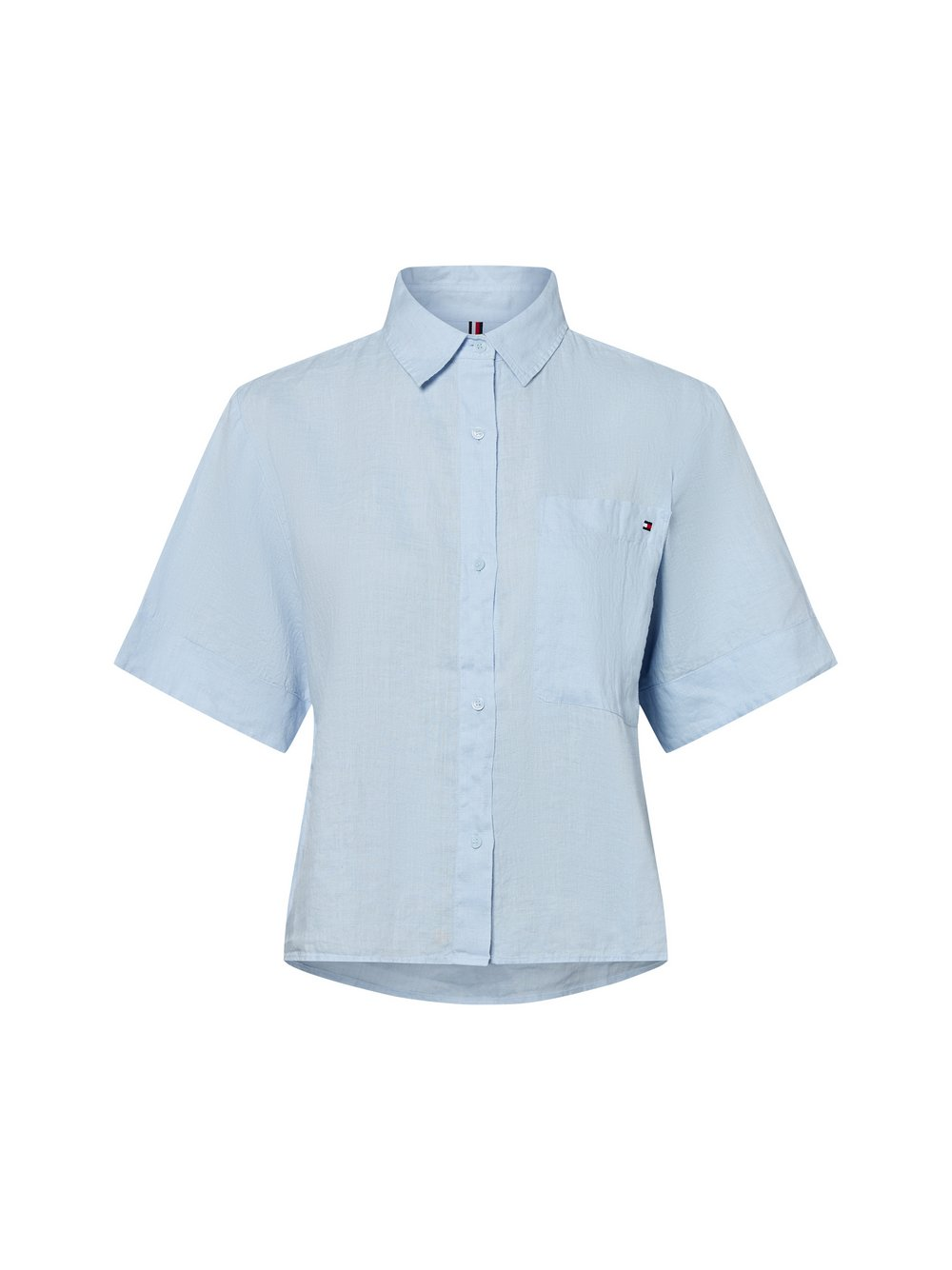 Tommy Hilfiger Damska lniana bluzka koszulowa Kobiety len niebieski, 34