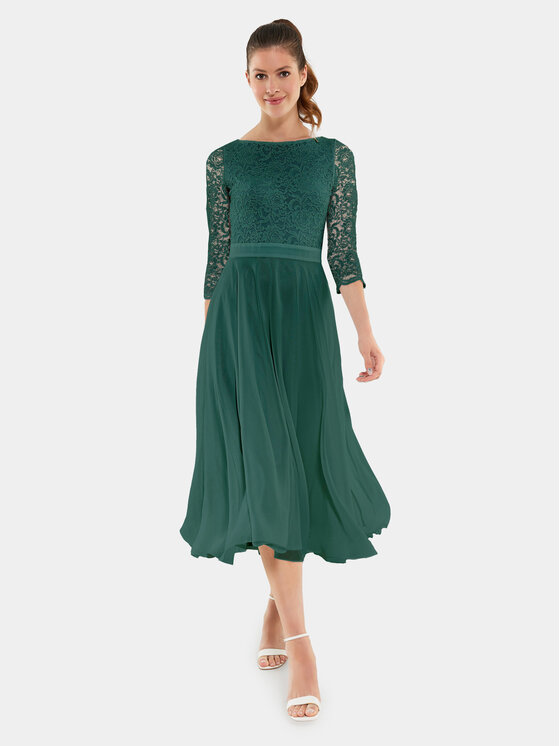 Swing Sukienka koktajlowa 77761710 Zielony Regular Fit