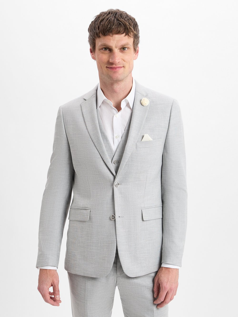 Finshley & Harding Męska kurtka modułowa - Steven Mężczyźni Modern Fit wiskoza szary, 26