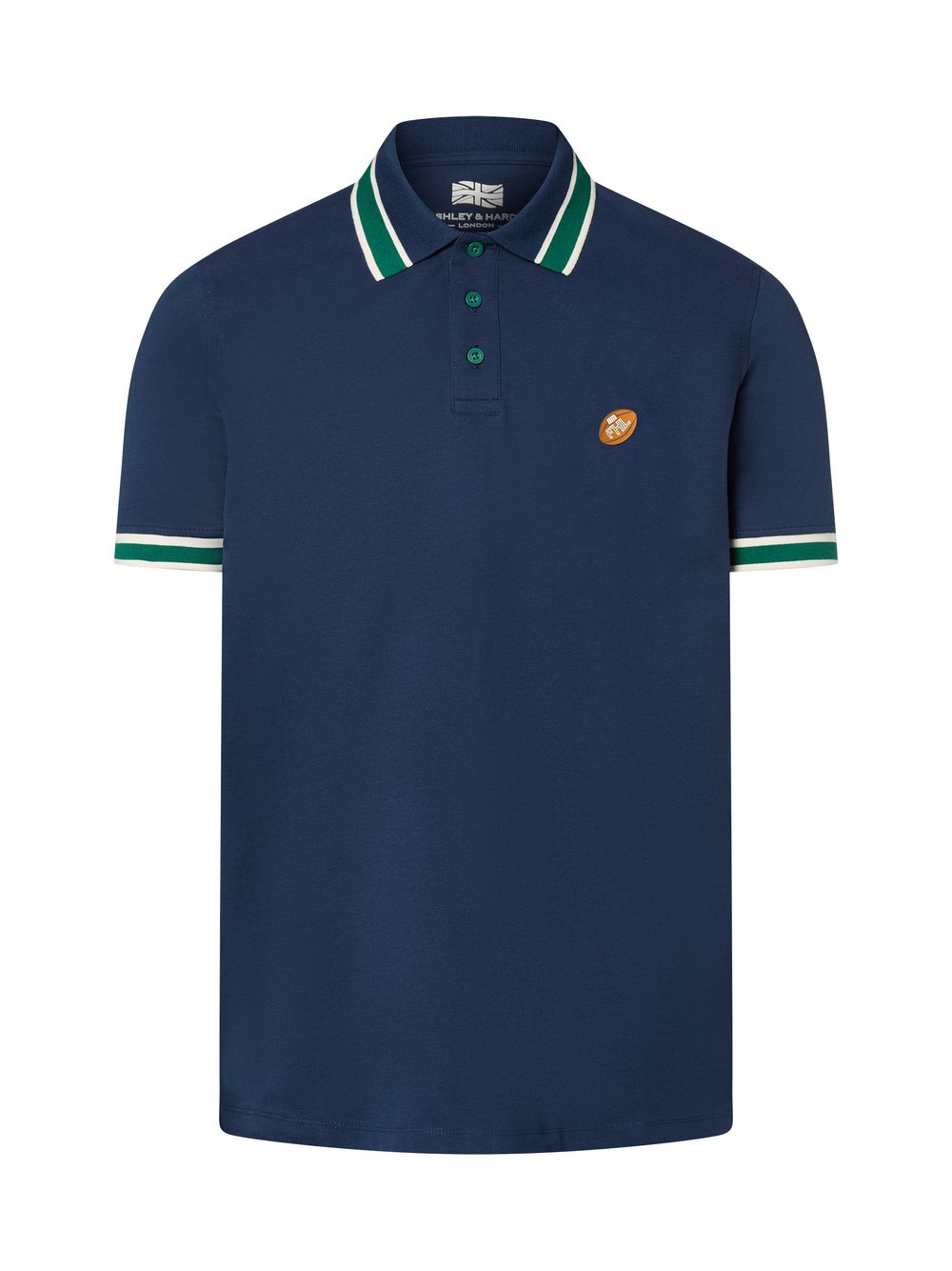 Finshley & Harding London Męska koszulka polo Mężczyźni Bawełna niebieski, M