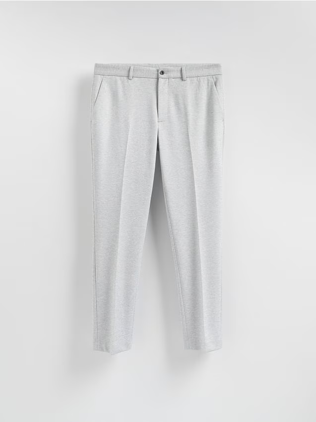 Reserved - Garniturowe spodnie slim fit - jasnoszary