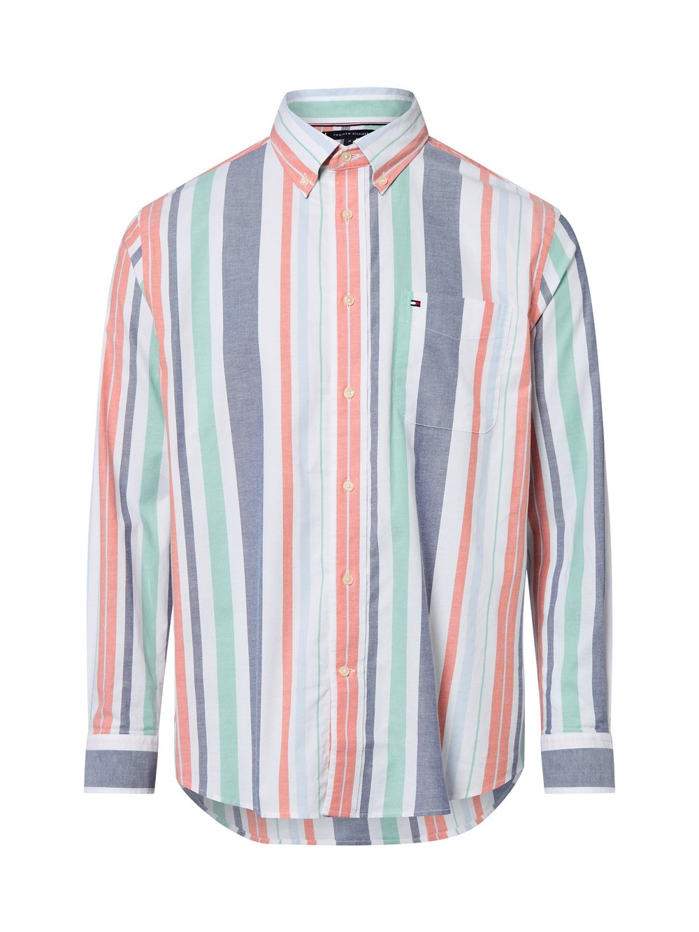 Tommy Hilfiger Koszula męska Mężczyźni Modern Fit Bawełna biały|pomarańczowy|wielokolorowy, M