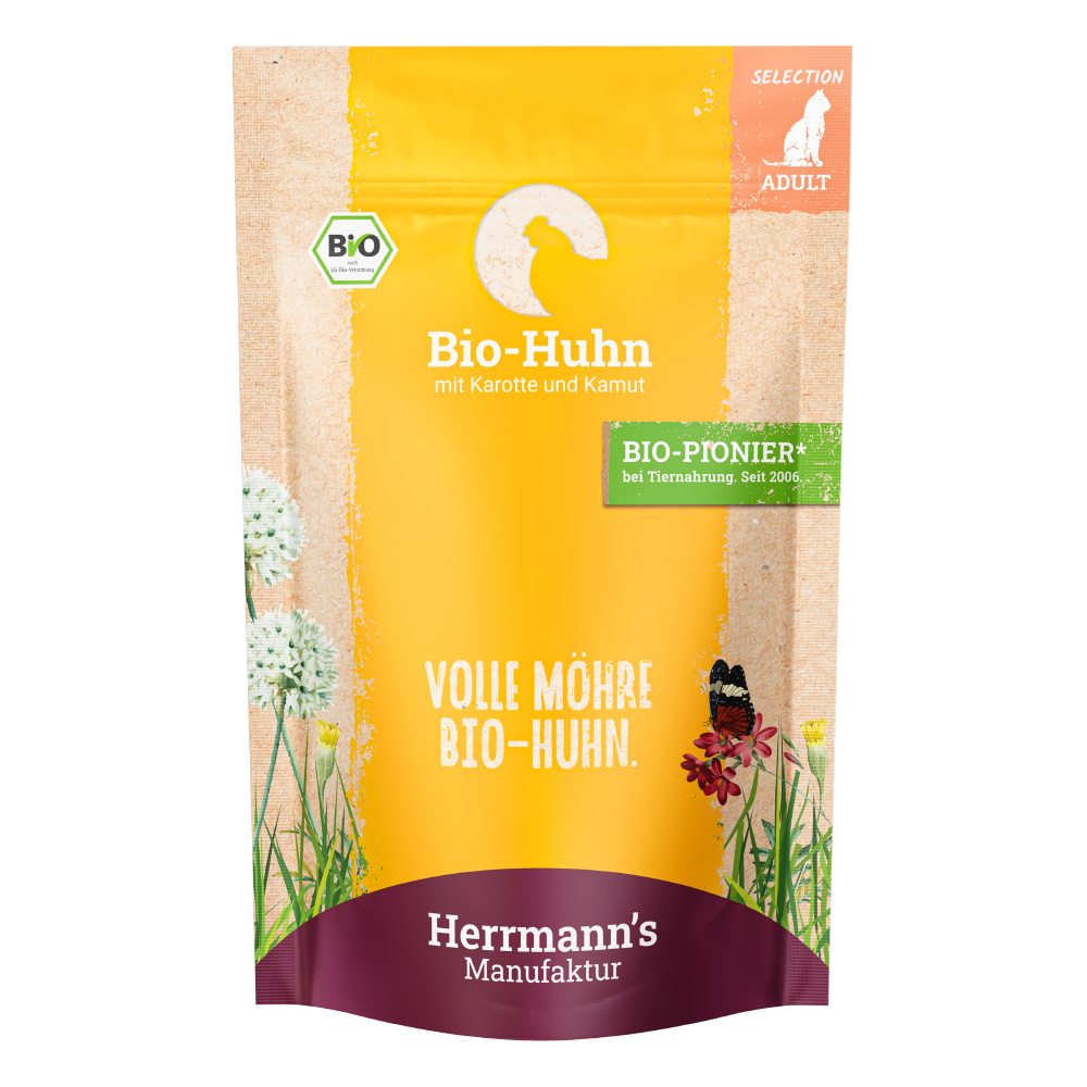 Herrmanns Selection / Bio-Selection, 12 x 100 g - Biokurczak z biomarchewką i biokamutem