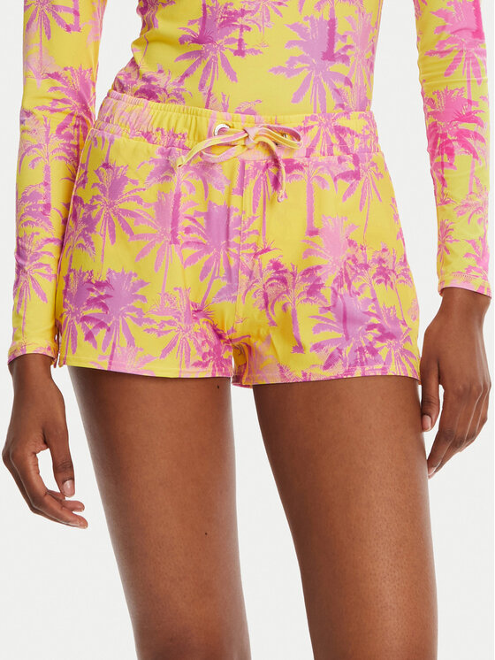 Banana Moon Szorty plażowe Tiwi Print JWF22 Żółty Regular Fit