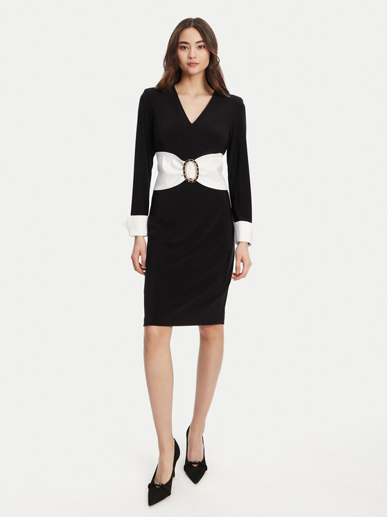 Joseph Ribkoff Sukienka koktajlowa 253768 Czarny Slim Fit