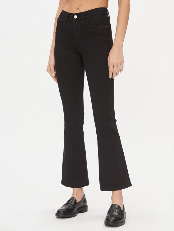 Vila Jeansy 14085688 Czarny Bootcut Fit miniaturka
