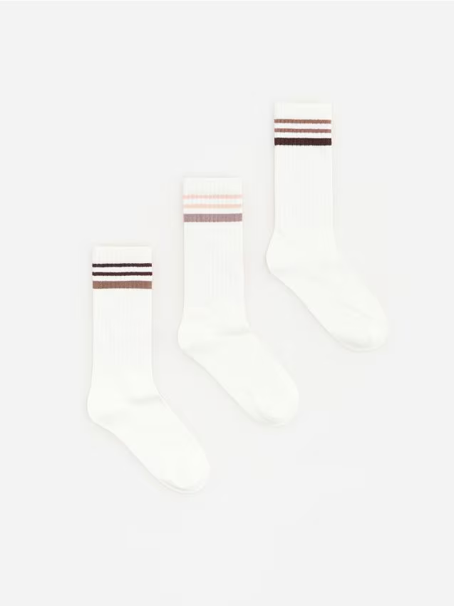 Reserved - Skarpetki z bawełną 3 pack - brązowy