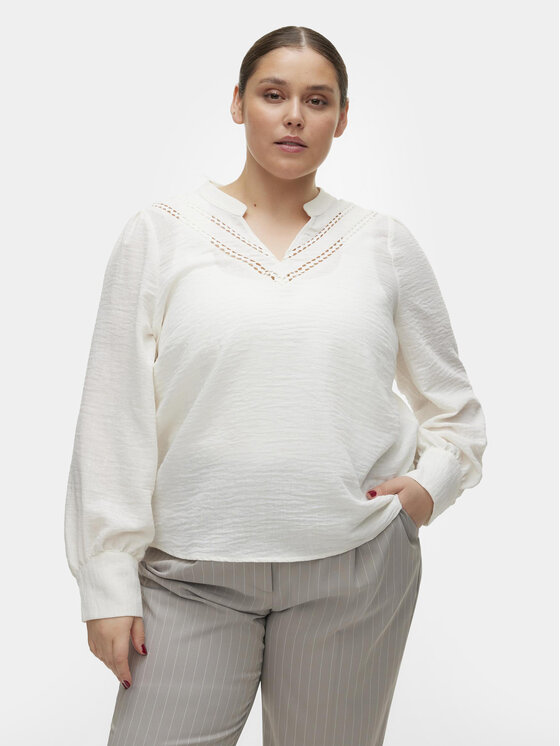 Vero Moda Curve Bluzka Chris 10301893 Biały Regular Fit