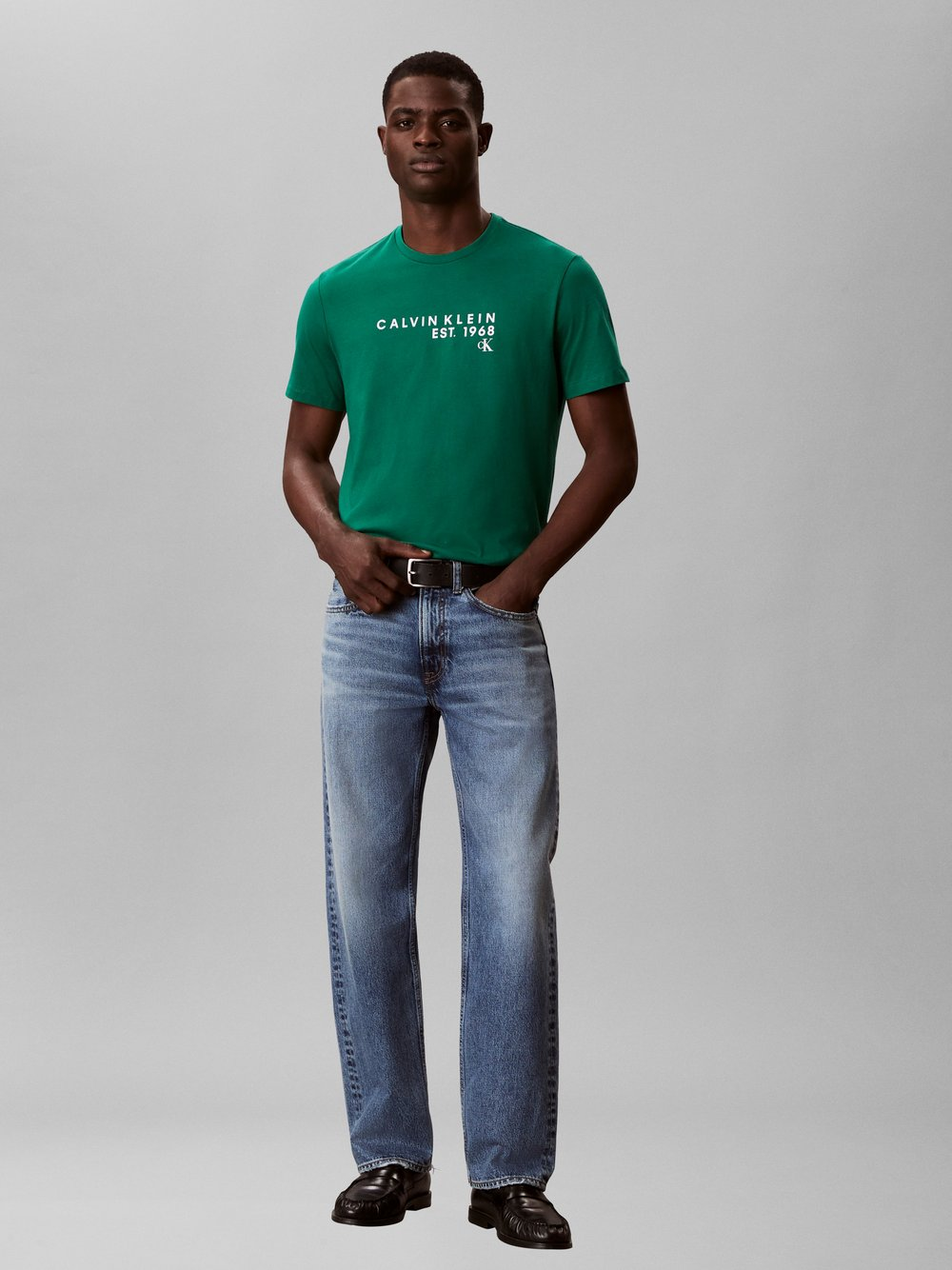 Calvin Klein Jeans Koszulka męska Mężczyźni Bawełna zielony, S