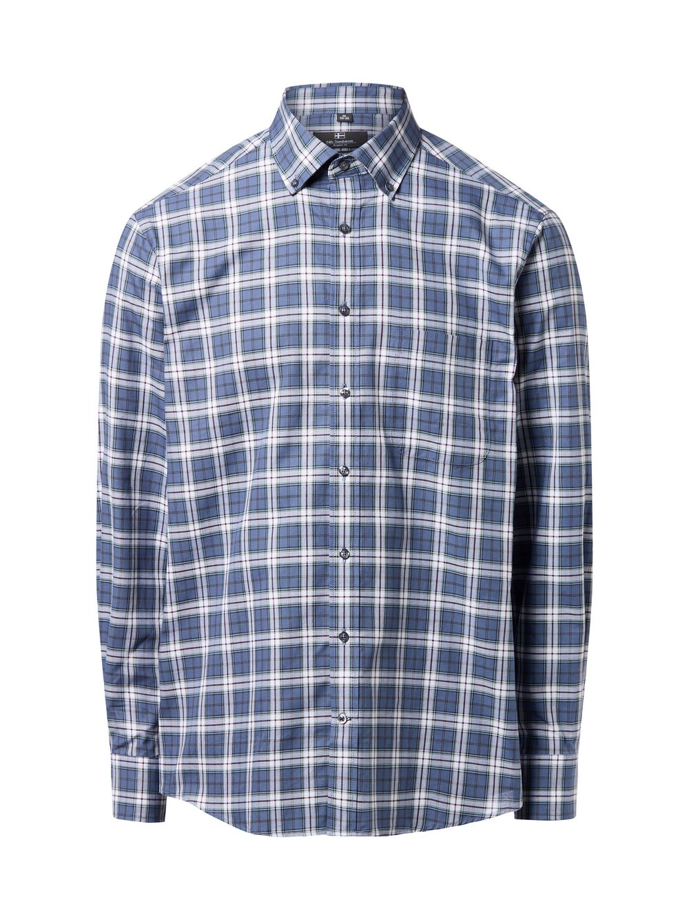 Nils Sundström Męska koszula casual Mężczyźni Regular Fit Bawełna niebieski|biały, XL