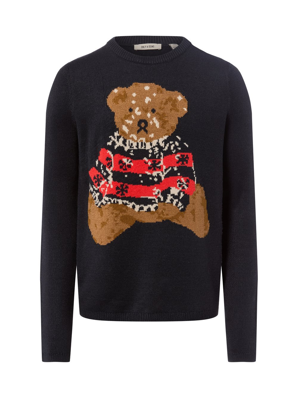 Only&Sons Męski sweter z dzianiny - ONSXmas Mężczyźni drobna dzianina niebieski, L