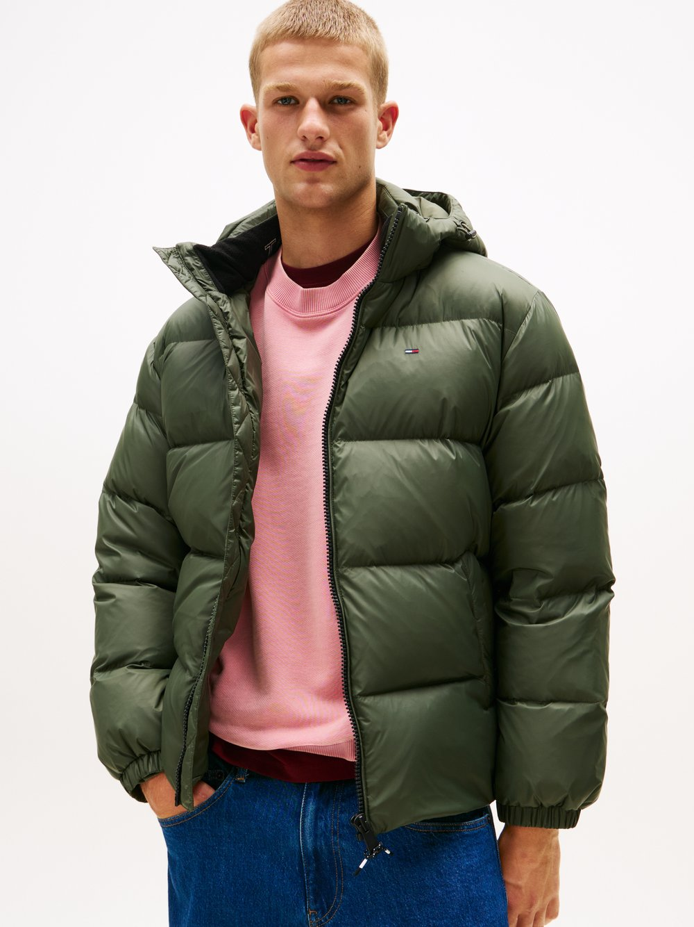 Tommy Jeans Pikowana kurtka męska Mężczyźni zielony, L