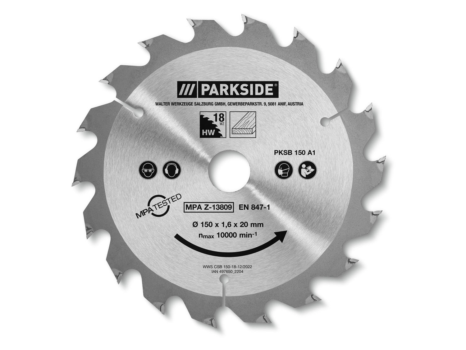 PARKSIDE® Tarcza do ręcznej pilarki tarczowej, 150 mm (18 zębów) miniaturka
