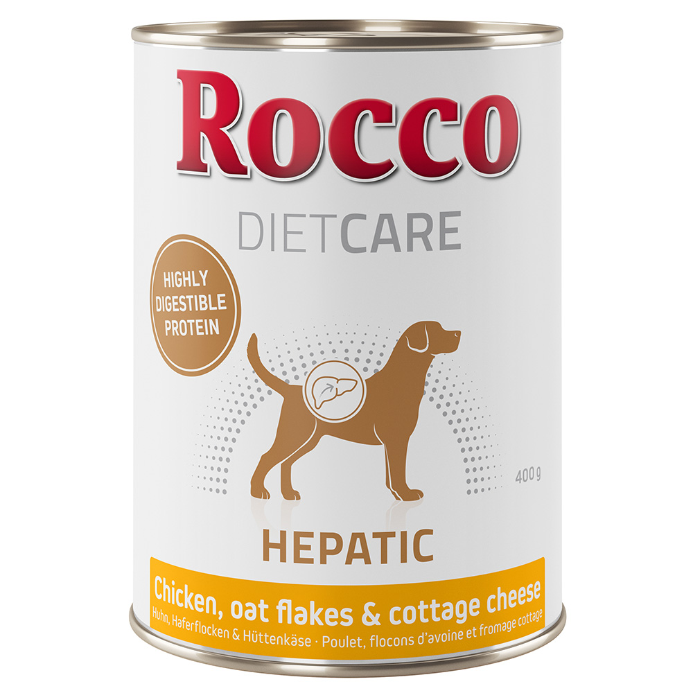 Rocco Diet Care Hepatic, kurczak z płatkami owsianymi i twarogiem  - 24 x 400 g