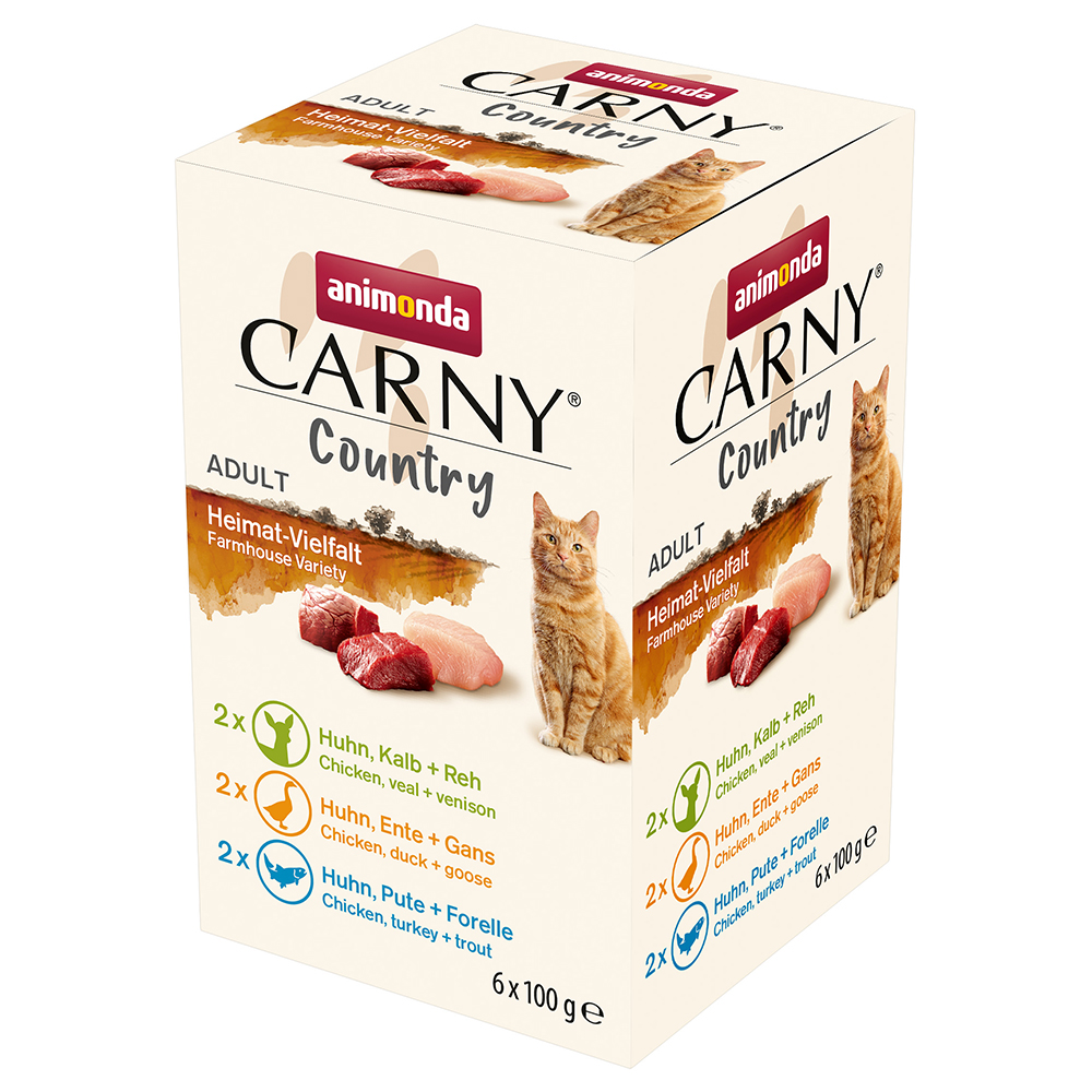 Pakiet mieszany animonda Carny Country Adult, 6 x 100 g - Rodzime smaki, 3 smaki