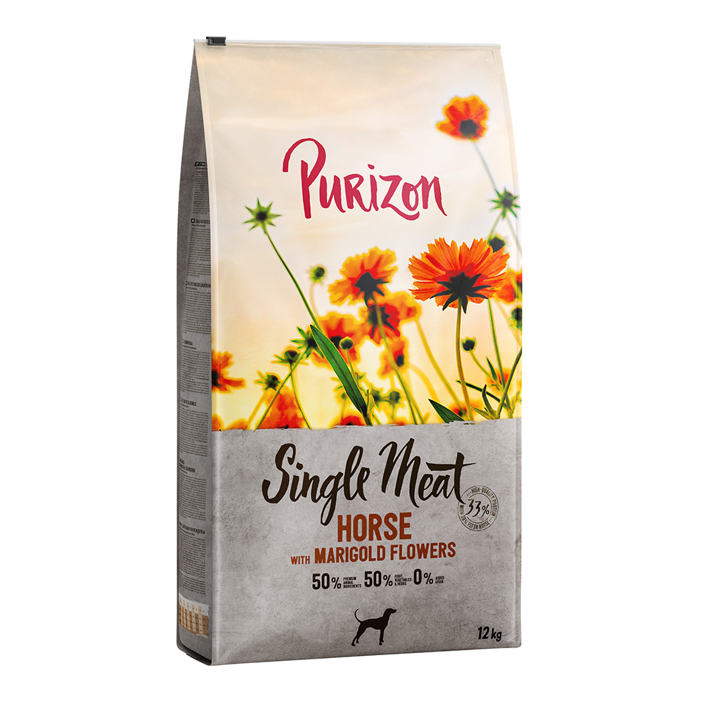 Dwupak Purizon, 2 x 12 kg - Single Meat Adult, konina z batatami i kwiatami nagietka