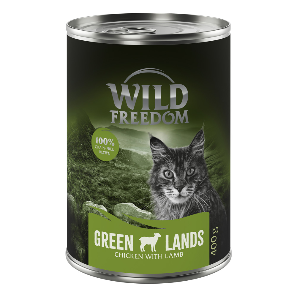 Wild Freedom Adult, 6 x 400 g - bezzbożowa receptura - Green Lands – Jagnięcina i kurczak
