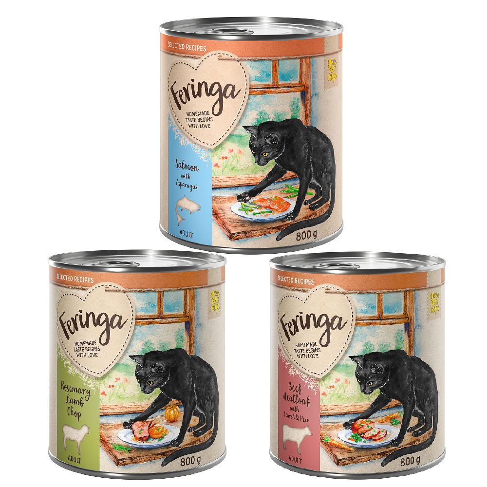 Feringa Selected Recipes, 6 x 800 g - Pakiet mieszany: jagnięcina, wołowina, łosoś