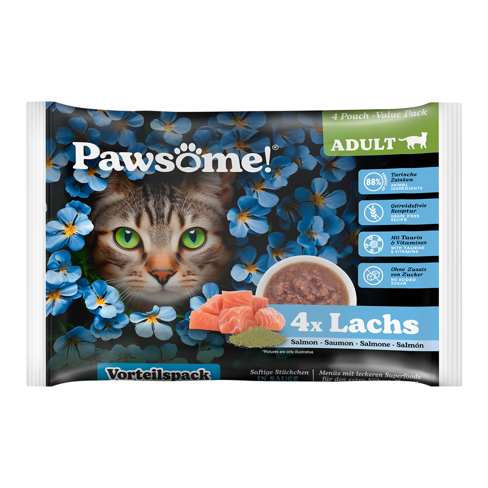 Korzystny pakiet Pawsome Adult Cat, 8 x 85 g - Łosoś