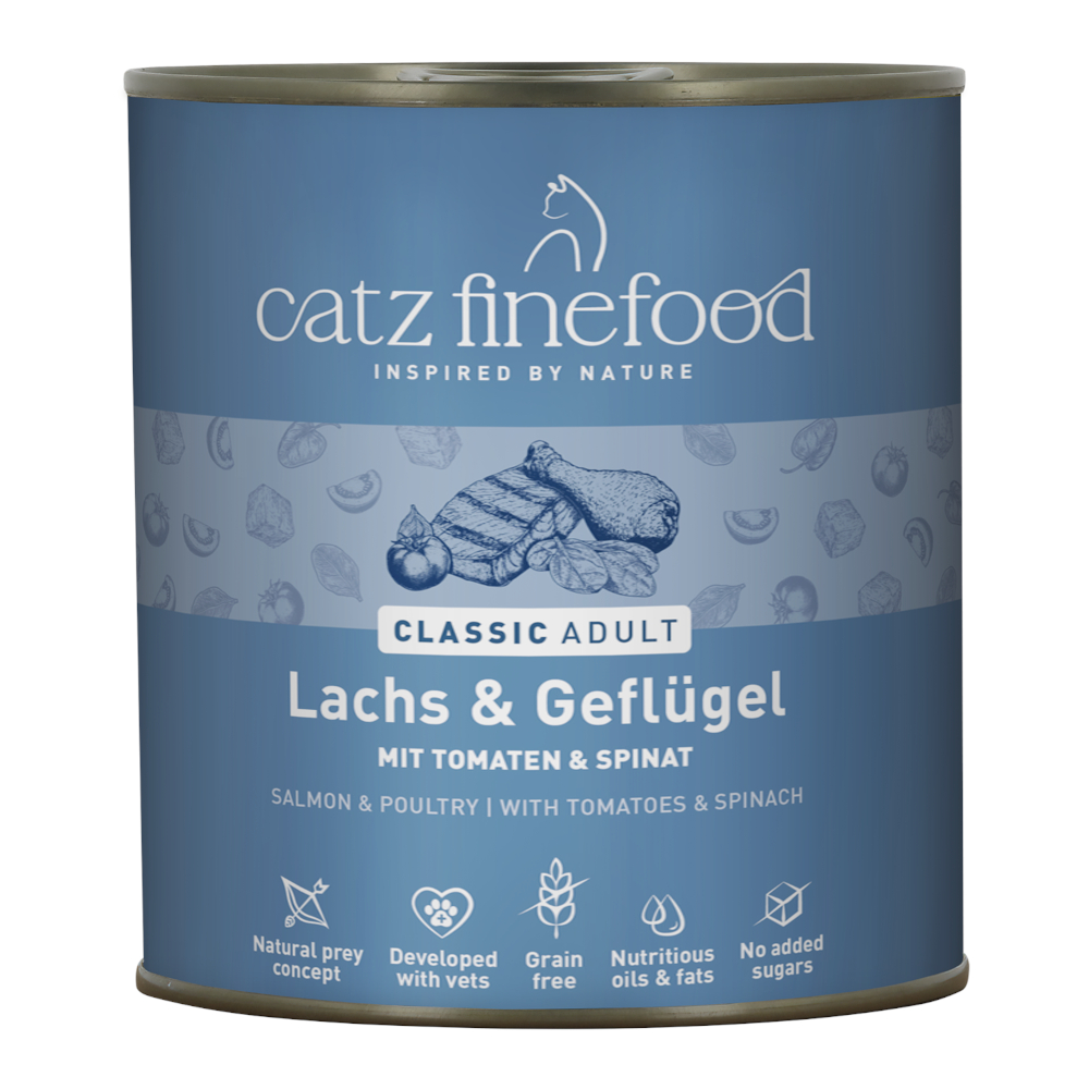 catz finefood w puszkach, 6 x 800 g - Łosoś z drobiem