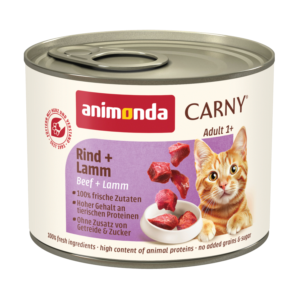 animonda Carny Adult, 6 x 200 g - Wołowina i jagnięcina