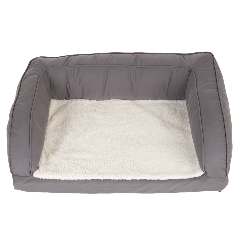 Ortopedyczna sofa dla psa, szara - Dł. x szer. x wys.: 140 x 80 x 32 cm