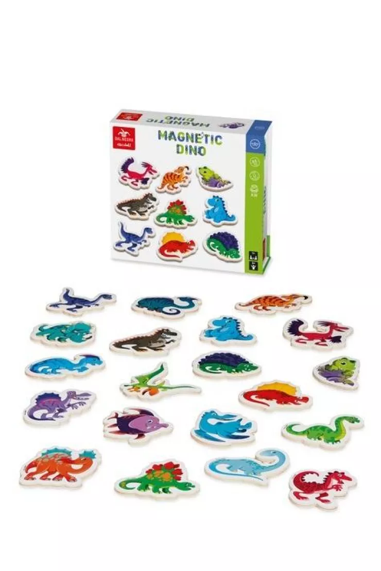 Magnetyczne drewniane magnesy Dinozaury 20 sztuk