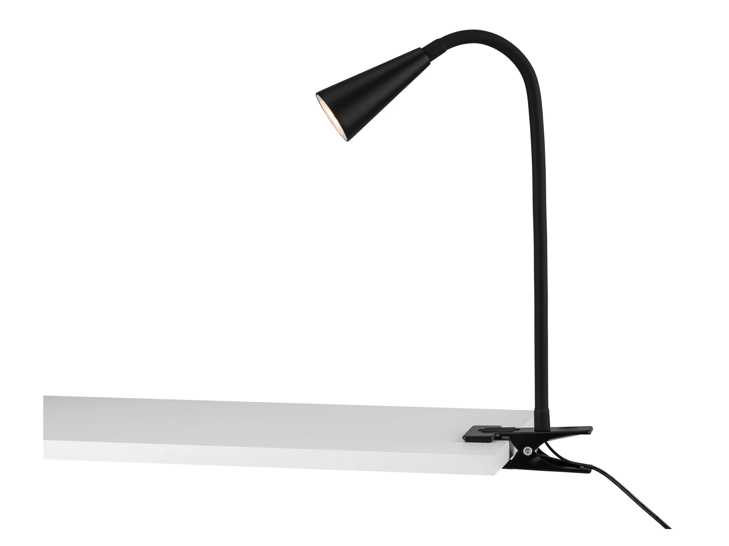 LIVARNO home Lampka LED z klipsem i elastycznym ramieniem (Reflektor klipu, Czarny) miniaturka