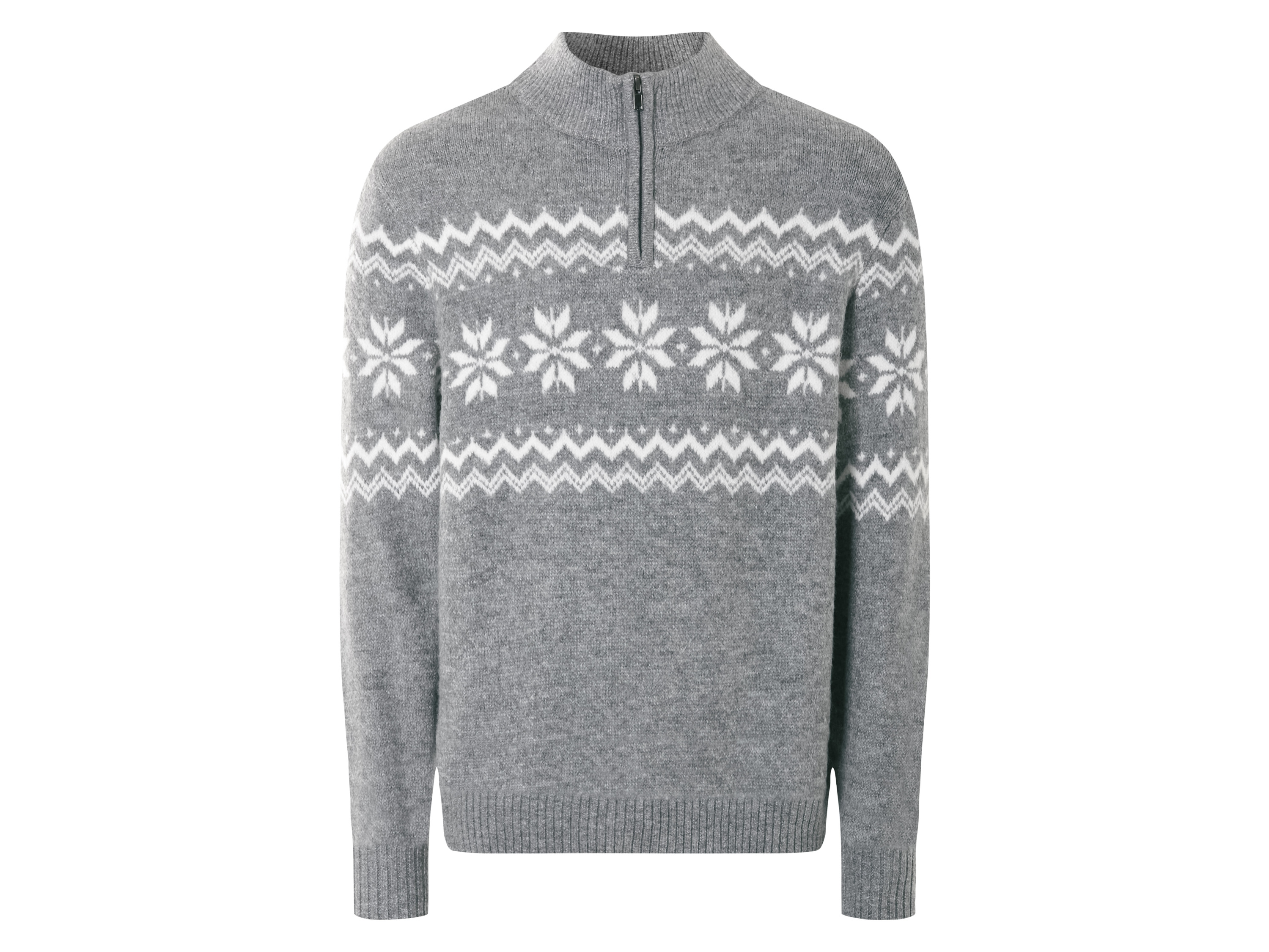 LIVERGY® Sweter dzianinowy męski (Szary/biały, XL(56/58))