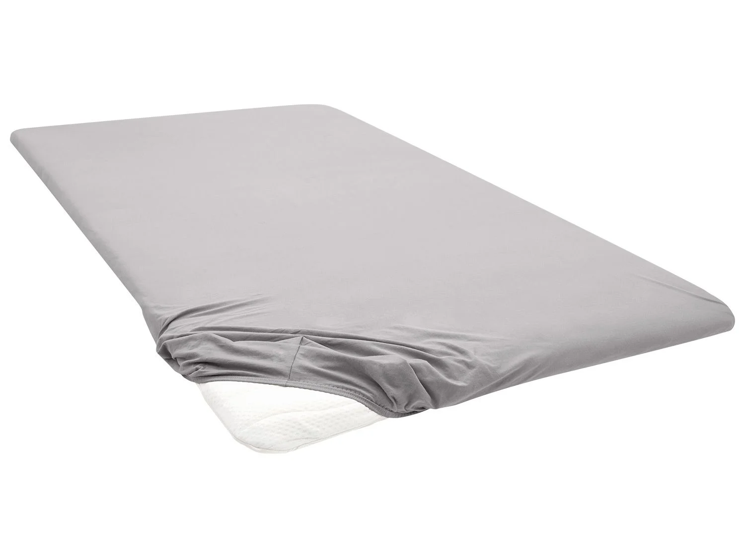 Biberna Prześcieradło z dżerseju z gumką (Szary, 90 - 100 x 200 cm)