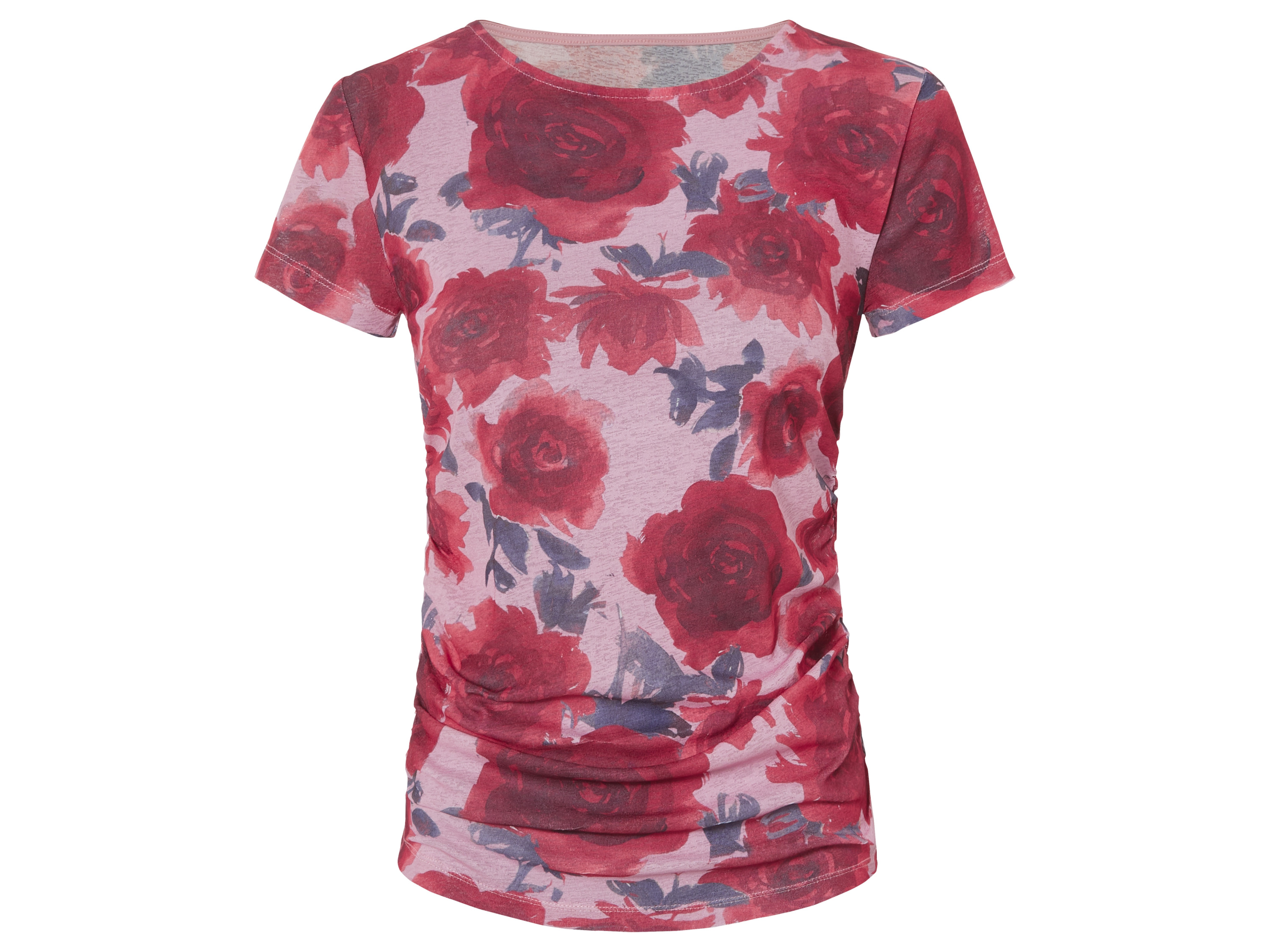 esmara® T-shirt damski z tkaniny mesh	 (różowy/czerwony, XS (32/34))