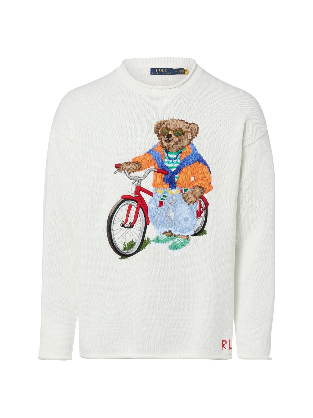 Polo Ralph Lauren Męski sweter z dzianiny Mężczyźni Bawełna (100%) biały, L