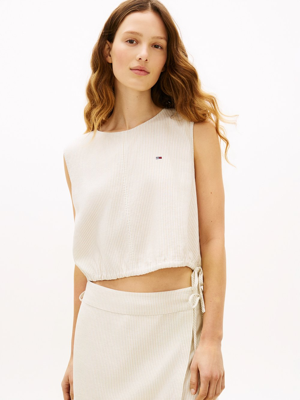 Tommy Jeans Bluzka damska Kobiety len beżowy, L