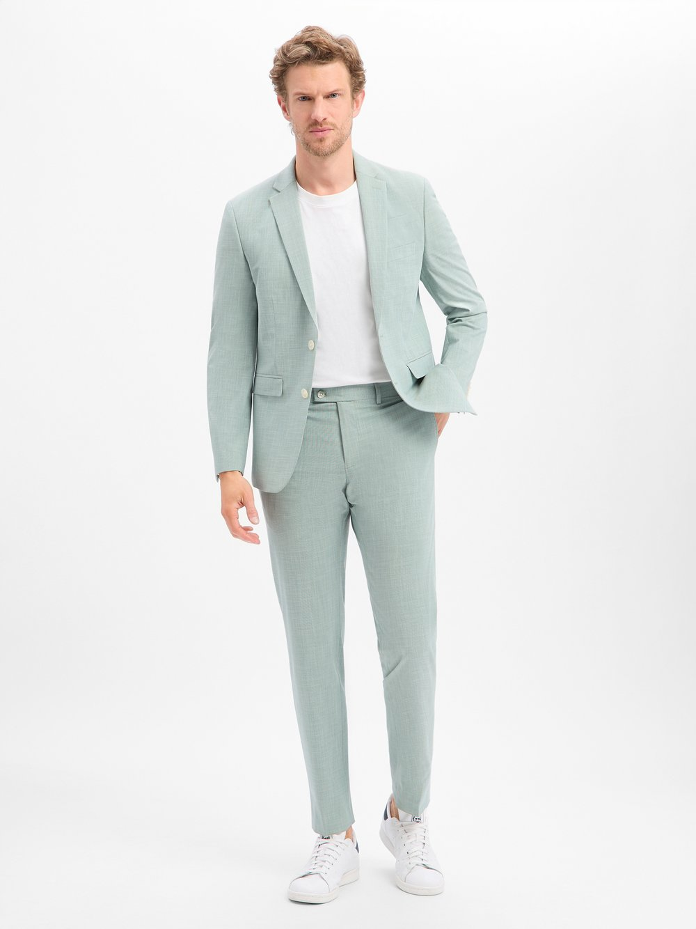 Finshley & Harding Męski garnitur Mężczyźni Modern Fit zielony, 27