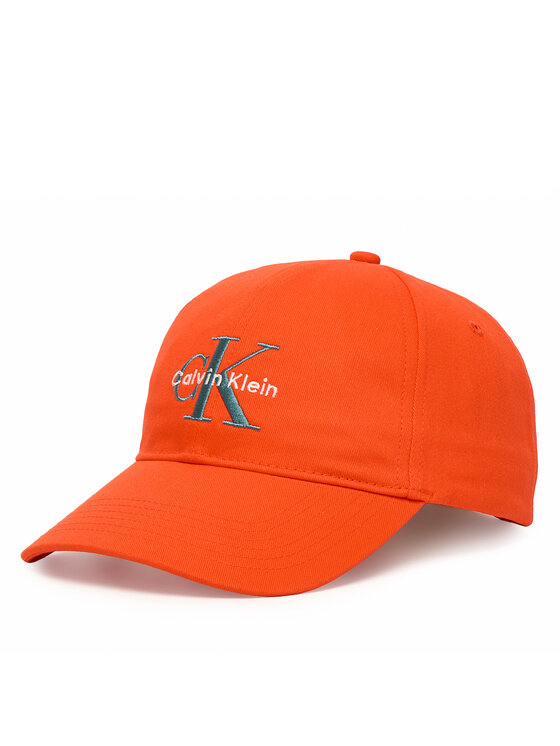 Calvin Klein Czapka z daszkiem Monologo Embroidery Baseball Cap LV04G5004G Pomarańczowy