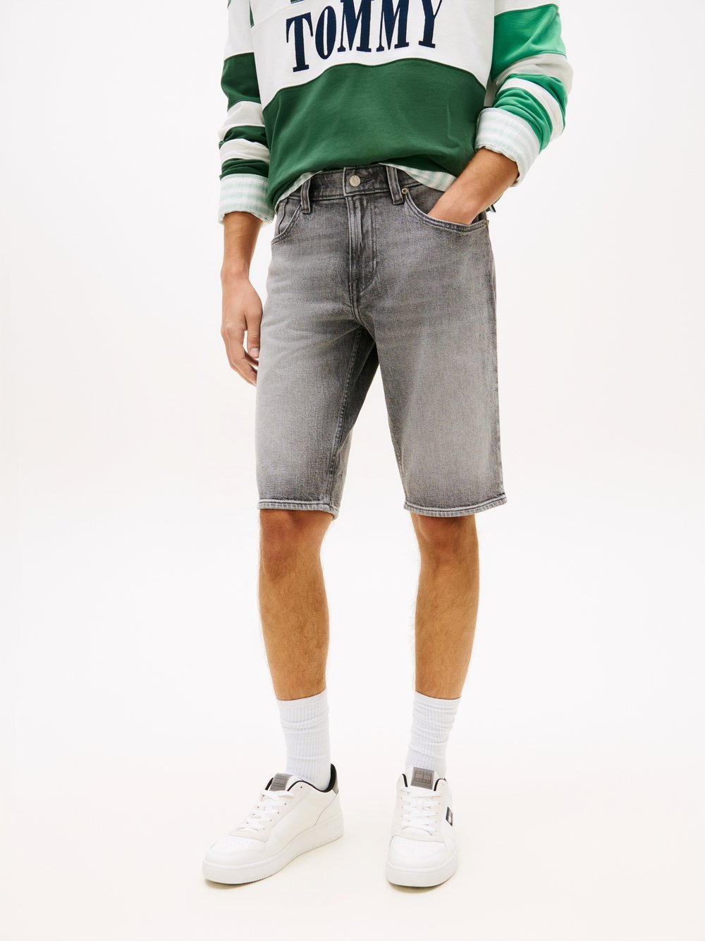Tommy Jeans Męskie szorty dżinsowe - Ronnie Mężczyźni Bawełna szary, 30