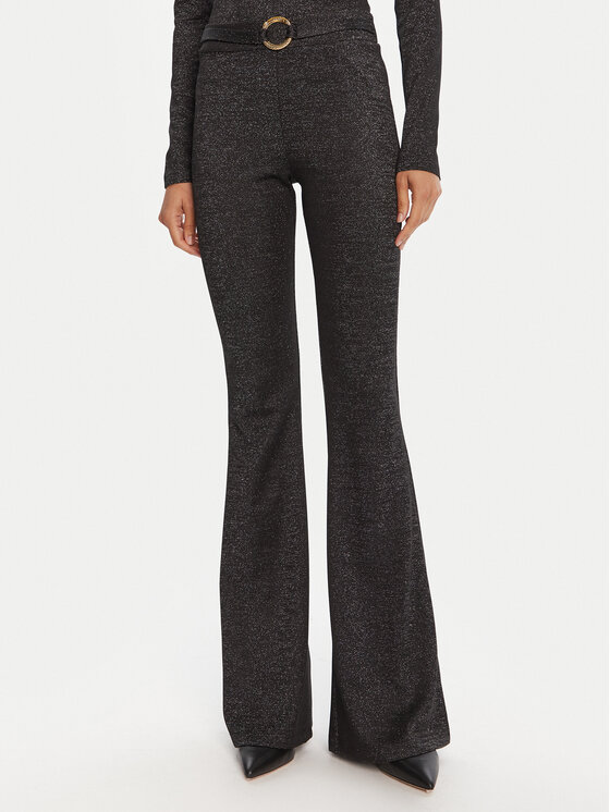 Just Cavalli Spodnie materiałowe 79PAC101 J0251 Czarny Flare Fit