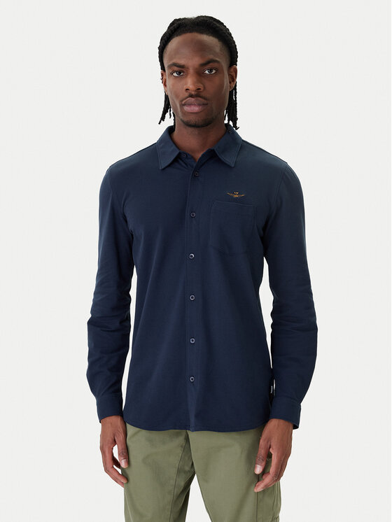 Aeronautica Militare Koszula 261CA1313UP00408 Granatowy Regular Fit