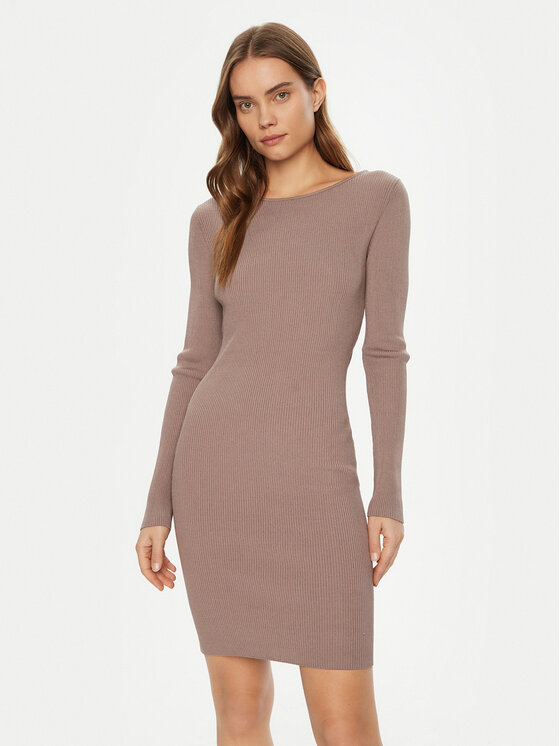 Guess Sukienka dzianinowa W5RK21 Z3L10 Beżowy Regular Fit