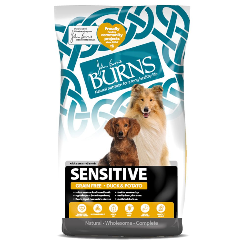 Burns Adult & Senior Sensitive, kaczka i ziemniaki - 2 x 12 kg