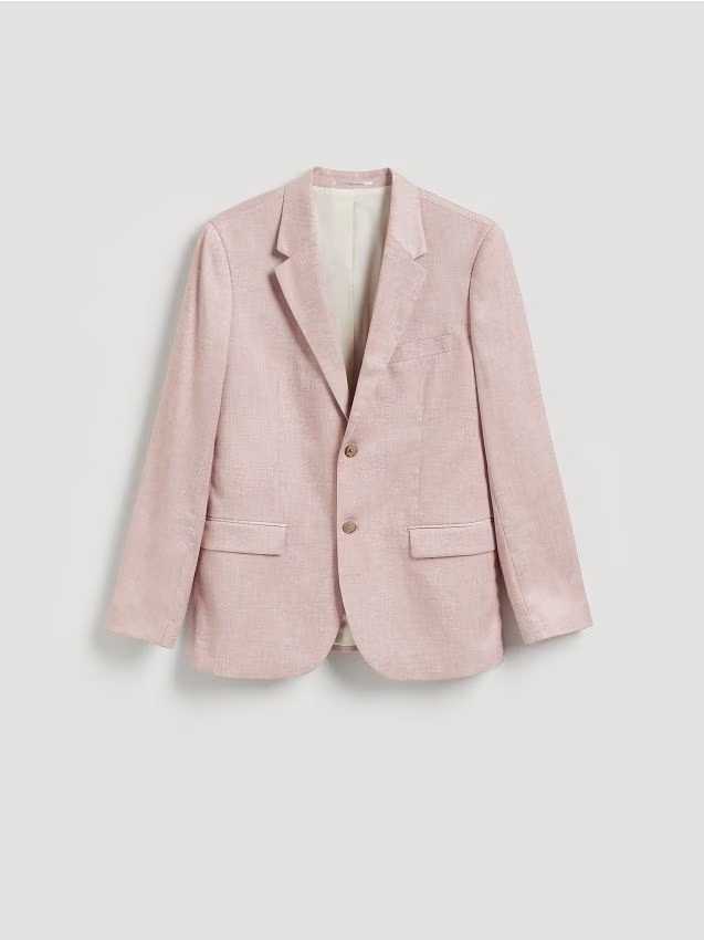 Reserved - Marynarka slim fit - pastelowy róż