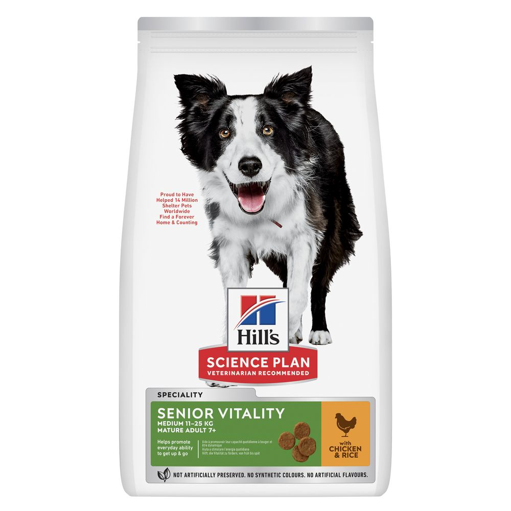 Hill's Science Plan Mature Adult Senior Vitality 7+ Medium, z kurczakiem - 2,5 kg