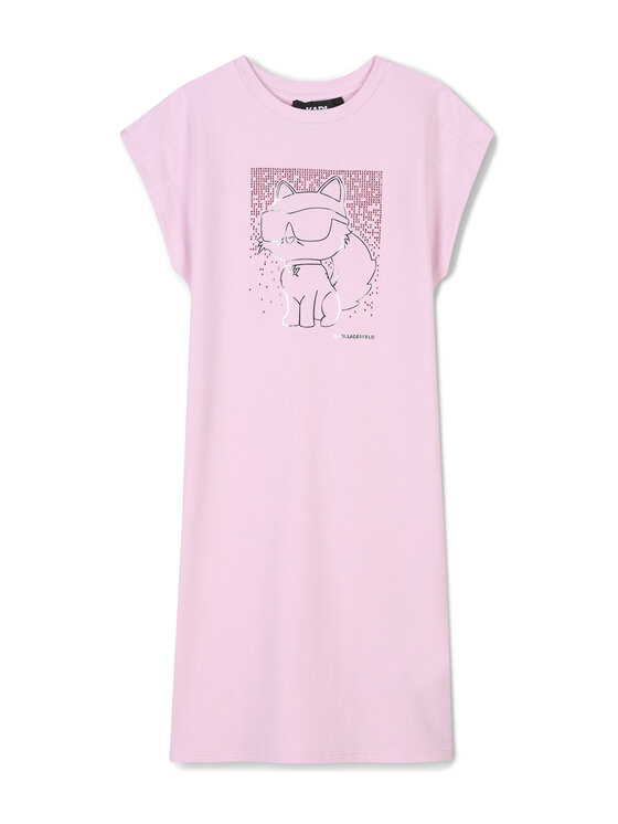 Karl Lagerfeld Kids Sukienka codzienna Z30456 S Różowy Regular Fit
